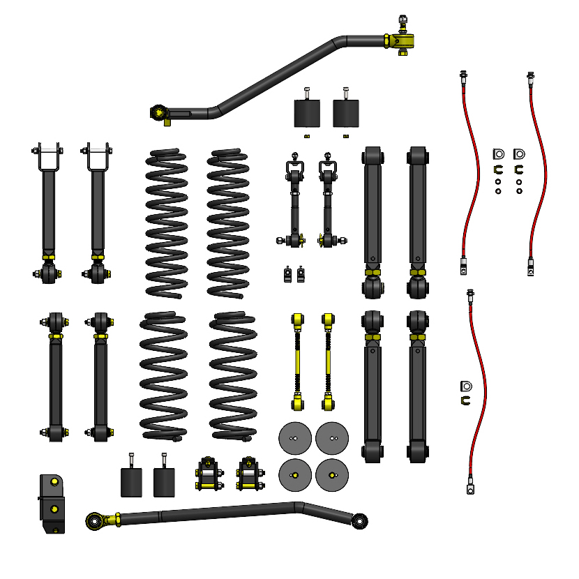 Jeep TJ 4.0 Inch Overland Plus Short Arm Lift Kit For 9706 Wrangler TJ