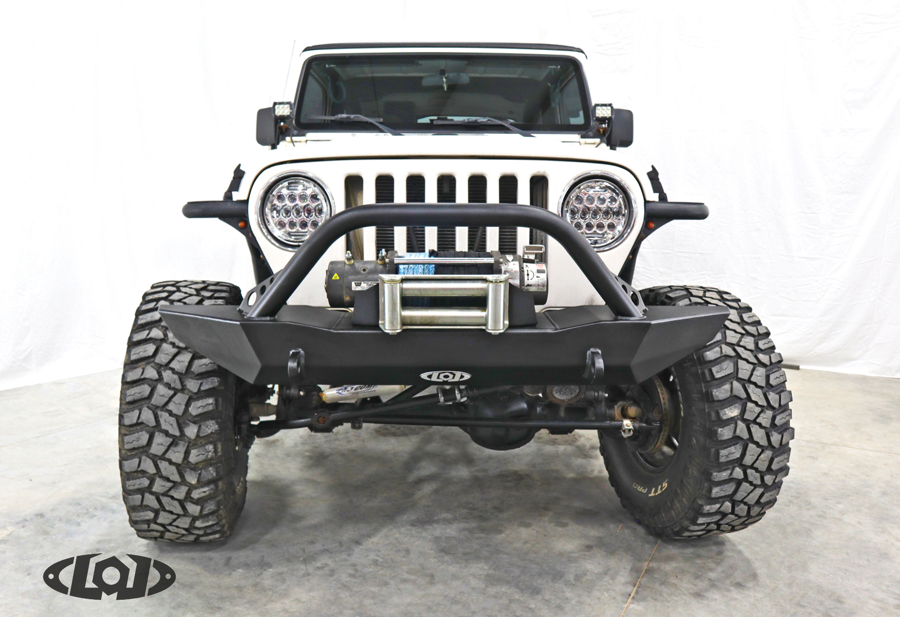グレートランド greatLAnd BAD BOY DOUBLE FRONT L Installed New Harbor Freight Badland Bumper Winch | Jeep